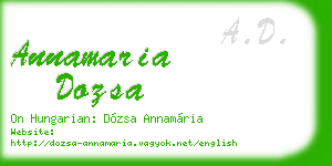 annamaria dozsa business card