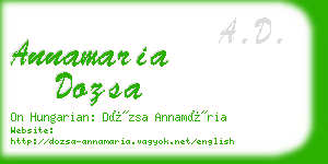 annamaria dozsa business card